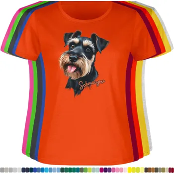 Dámské tričko damske-levne-bavlnene-tricko-digitalni-potisk-pes-knirac Barva: Orange - pomerančová, velikost: XL