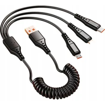 Datový kabel 3v1 pružinový datový kabel, navíjecí kabel