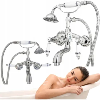 Vodovodní baterie Dvouúchytová nástěnná vanová baterie Silla PALOMA, stříbrná