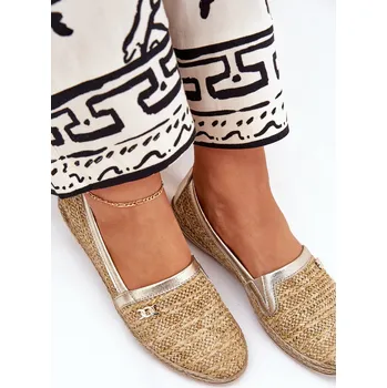 Dámské mokasíny Elegantní Kožené Espadrilky S Pletením Multikolor Zazoo 10178 Barva: Béžová, Velikost: 41