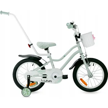 Dětské kolo DĚTSKÉ KOLO 16 PALCŮ PRO DÍVKU S KOŠÍKEM A VODICÍ TYČÍ +