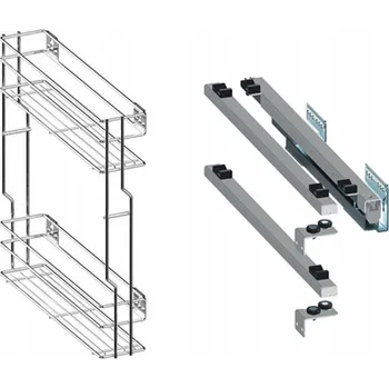 Cargo koš do skříňky pravý 15cm 150 chrom 2ks Rejs Push plný výsuv