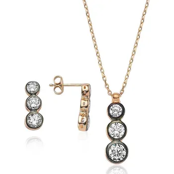 Náušnice Stříbrný set Tria Elegance