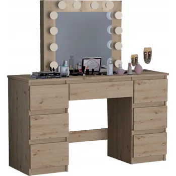 Toaletní stolek Kosmetický TOALETNÍ STOLEK se zrcadlem a 12 LED světly pro líčení BETI7 DUB ARTISAN