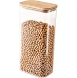 Arte Regal Skleněná dóza obdelníková s bambusovým víkem, 1,8l VIVO