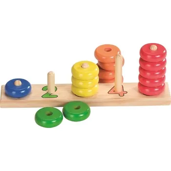 Volný čas Třídící hra Naučte se počítat s dřevěnými kroužky