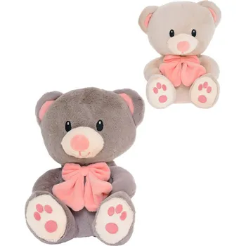 plyšák _Ostatní 1_ PLYŠ Medvěd 28cm sedící s mašlí 2 barvy *PLYŠOVÉ HRAČKY*