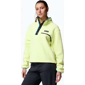 Dámské oblečení Dámská fleecová mikina Columbia Helvetia II Cropped Half Snap Fleece citron haze/black/compass blue