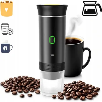 Kávovar PŘENOSNÝ KÁVOVAR NA KAPSLE 60 ML ELEKTRICKÝ AKUMULÁTOR SNADNÉ POUŽITÍ
