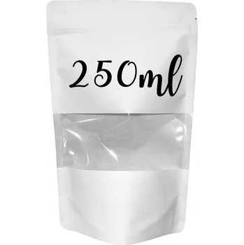 Jednorázové nádobí Doypack Sáčky z Bílého Kraft Papíru s Okénkem 500ml 50 ks