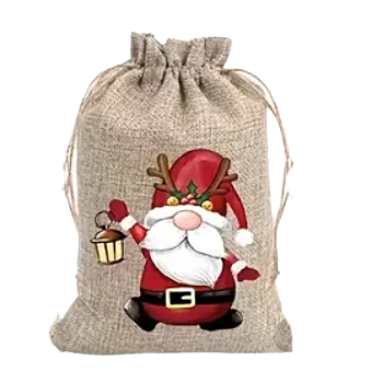 Vánoční dekorace Plátěný pytlík - vánoční skřítek X (10,0 x 15,0 cm)