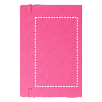 Zápisník ANNE. Zápisník A5 z recyklovaného polyesteru (100% rPET) s linkovanými stránkami Sítotisk (plast, papír) (max. 1 barva, 85 x 140mm) 1 barva 3 Zadní