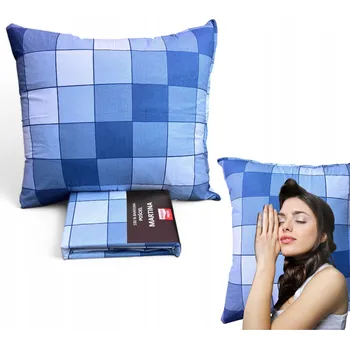 Povlečení Povlečení 140x200 z přírodní Bavlna , 3dílná sada, měkká, MODRÁ, KOSTKOVANÁ