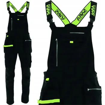 montérky Pracovní kalhoty s laclem BOZP Pánské REFLEXNÍ Pohodlné Montérky velikost 54