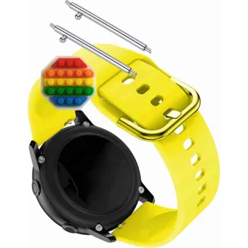 Pouzdro na mobilní telefon Řemínek Řemínek pro Fossil FTW4025 Gen 5, Silikonový Žlutý s Poutkem, Nastavitelný