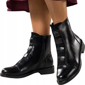 Dámská zimní obuv Dámské kotníkové boty Černé Kotníkové Boty Pohodlné Zateplené Elastické Gumy Moderní vel. 39