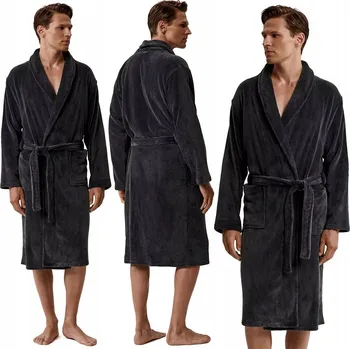 Pánský župan ATLANTIC Pánský župan s vázáním a kapsami, elegantní a pohodlný - M/L