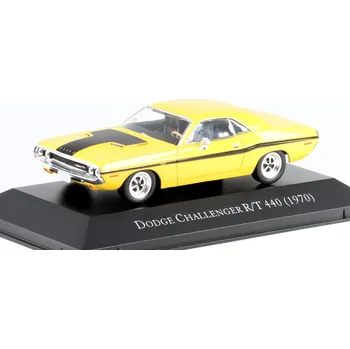 autíčko Dodge Challenger R/T 440 1970 žlutý 1:43 - DeAgostini časopis s modelem Dodge Challenger - kovový model