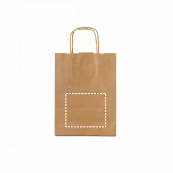 Nákupní taška LEIA. Taška z kraftového papíru (115 g/m²) 5 Zadní část, 120 x 100 Sítotisk (textil), 1 barva