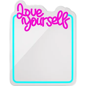 Obraz Neon MIRROR LED LOVE YOURSELF světle modrá růžová FMNE01 Forever Light
