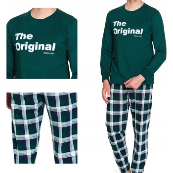 Pánské pyžamo Doctor Nap Pánské pyžamo PMB 7341 emerald s dlouhým rukávem, velikost M