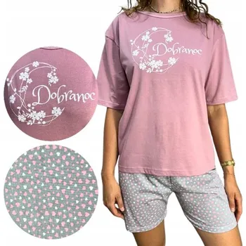 Dámské pyžamo Dámské bavlněné pyžamo s krátkým rukávem a krátkými KRAŤASY letní L