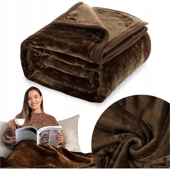 Prostěradlo Přikrývka Łóżkoholicy akryl 160 cm x 200 cm hnědá