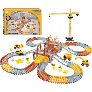 autodráha AUTODRÁHA flexibilní 300 CM AUTA STAVEBNÍ DÍLNA JEŘÁB STAVEBNÍ 273 DÍLKŮ