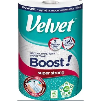 Papírový kapesník Papírové utěrky Velvet Boost 3 vrstvé balení 150 útržků