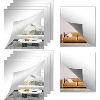 Zrcadlo 10x ZRCADLOVÁ NALEPovací SAMOLEPICÍ ZRCADLO DEKORACE NA ZEĎ 20X20CM