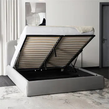 Postel Čalouněná dvoulůžková postel Mebel Elite 160x200 cm šedá