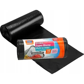Pytle na odpadky Černé pytle na odpad LDPE Prima Ravi 15 ks x 35 l