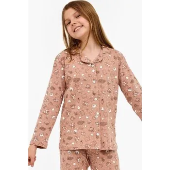 Dívčí pyžamo Dívčí pyžamo Cornette Smile 4 Mocca 146-152