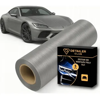 Polep vozidla Fólie Samolepicí Fólie na Auto Hliník Kartáčovaný Světle Šedá 152 x 250 cm + Sada