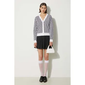 Dámský svetr Svetr s příměsí vlny Kenzo Weave Cardigan, XS, bílá, 00X
