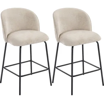 Barová židle Barové židle v žinylkovém vzhledu, 2 kusy | béžové