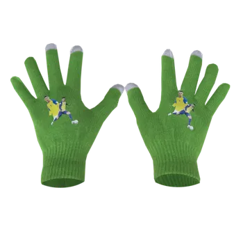 Pokrývka hlavy Numberoplus Dětské pletené rukavice - Ronaldo CR7 Barva: Zelená, Velikost: Univerzální