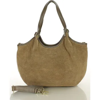 Kabelka Marco MAZZINI Béžová taupe semišová hobo kabelka (s291b) Béžová