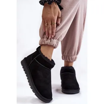 Dámská zimní obuv Dámské semišové nízké boty do sněhu Shelie Barva: Černá, Velikost: 37