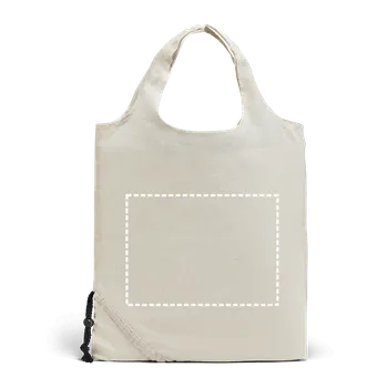 Nákupní taška ORLEANS. 100% bavlněná skládací taška (100 g/m²) Transfer (max. 4 barvy, 270 x 200mm) 1 barva 2500 Zadní