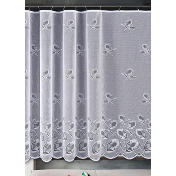 Záclona JIMI Textil M87 - Geometrické tvary bílá 160 cm 1