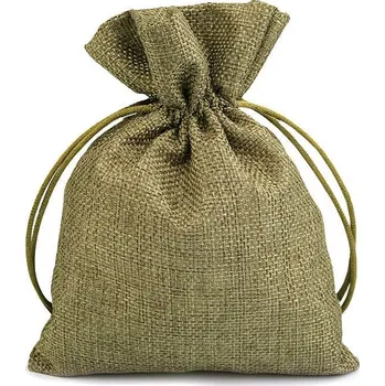 Dárková taška Dárkový pytlík 13x18 cm imitace juty Varianta: 4 zelená, Balení: 10 ks