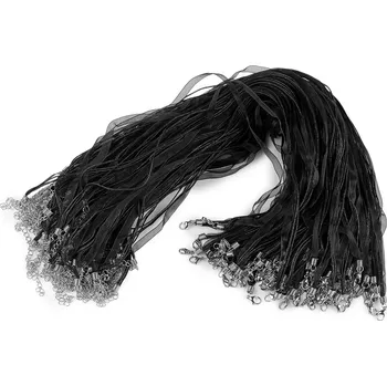 Hobby drát Víceřadá šňůrka s karabinkou z nerezové oceli délka 43 cm Varianta: 6 černá, Balení: 2 ks