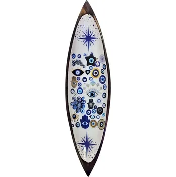 Čajovna Dřevěná miska na vykuřování – Ochranné oko mangové dřevo, délka 29,5 cm, lze i jako dekoraci