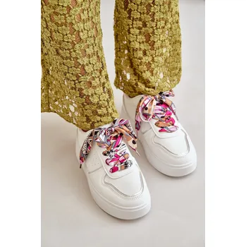 Dámské tenisky Dámské Tenisky Na Platformě S Dekorativním Šněrováním Mistra Barva: Bílá, Velikost: 41