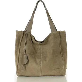 Kabelka MARCO MAZZINI Béžová taupe semišová shopper kabelka (s139dd) Velikost: ONE SIZE