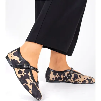 Dámské sandále Dámské baleríny Letizia se zvířecím vzorem a páskem přes nárt Velikost: 39