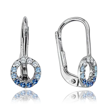 Náušnice MINET Náušnice z bílého zlata kroužky s různobarevnými zirkony Au 585/1000 1,45g JMG0027BSE01