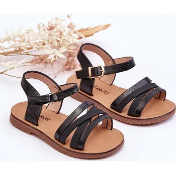 Dívčí sandály Dětské sandály s popruhy Isla Barva: Černá, Velikost: 31