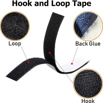 Zip Pásek na suchý zip s lepidlem černý 100 mm